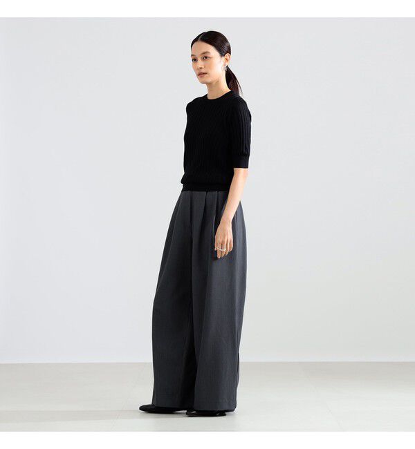 Demi-Luxe BEAMS 「SLOANE / 18ゲージ シルク クルーネック ハーフスリーブ ニット」|ニット・セーター|