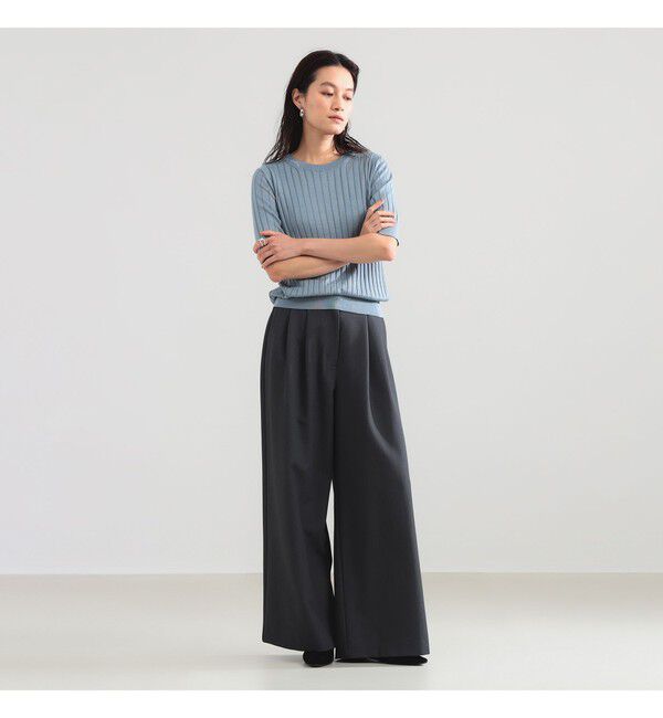 Demi-Luxe BEAMS 「SLOANE / 18ゲージ シルク クルーネック ハーフスリーブ ニット」|ニット・セーター|