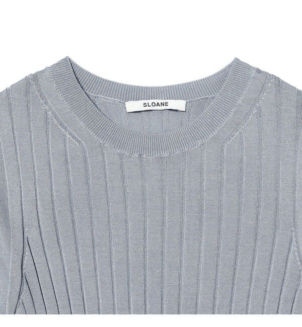 Demi-Luxe BEAMS 「SLOANE / 18ゲージ シルク クルーネック ハーフスリーブ ニット」|ニット・セーター|