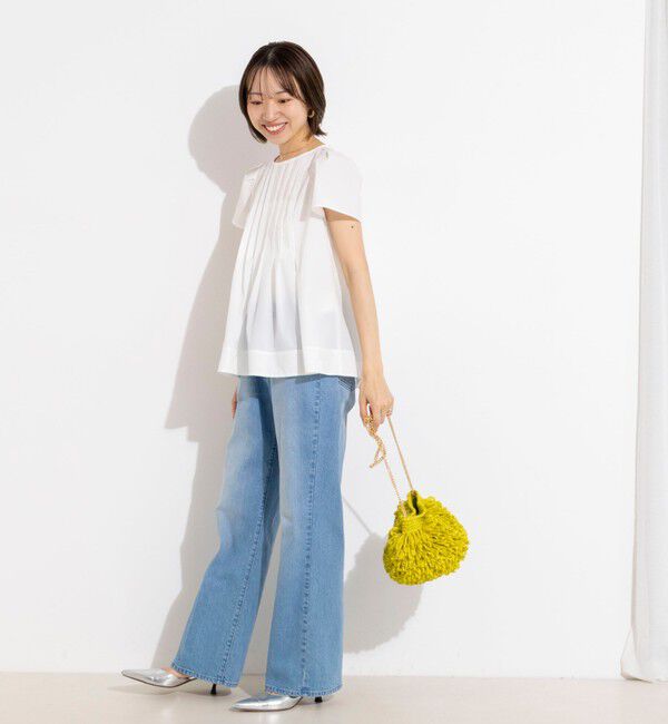 NOLLEY'S「《撥水/セットアップ対応》ウォッシャブルアクティブストレッチタックブラウス」|シャツ・ブラウス|