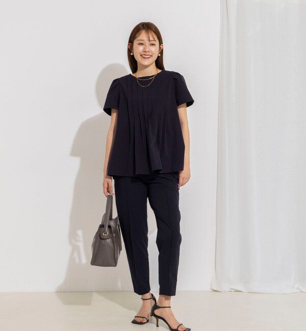 NOLLEY'S「《撥水/セットアップ対応》ウォッシャブルアクティブストレッチタックブラウス」|シャツ・ブラウス|