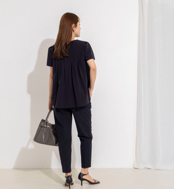 NOLLEY'S「《撥水/セットアップ対応》ウォッシャブルアクティブストレッチタックブラウス」|シャツ・ブラウス|