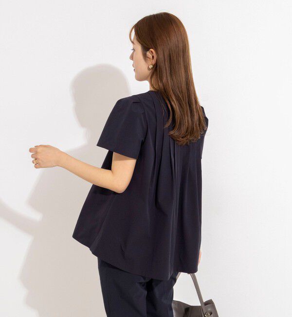 NOLLEY'S「《撥水/セットアップ対応》ウォッシャブルアクティブストレッチタックブラウス」|シャツ・ブラウス|