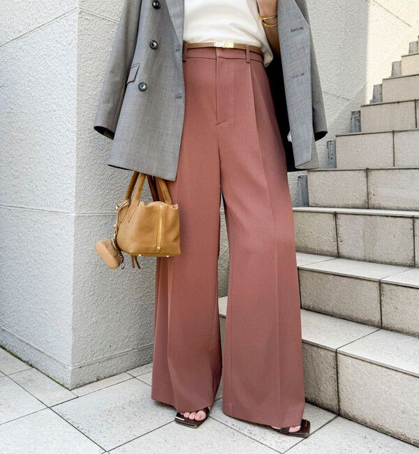 NOLLEY'S sophi「ウォッシャブル強撚ツイルワイドパンツ」|その他|レンガ