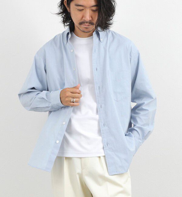 NOLLEY'S goodman「《ビジカジ対応》ダンガリーボタンダウンシャツ 26AW」|シャツ・ブラウス|サックス