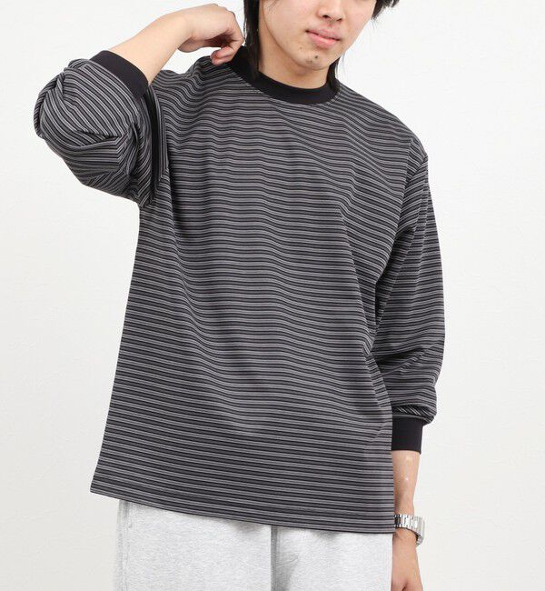 NOLLEY'S goodman「超長綿シルケットボーダーTシャツL/S 26AW」|Tシャツ・カットソー|ブラック系その他