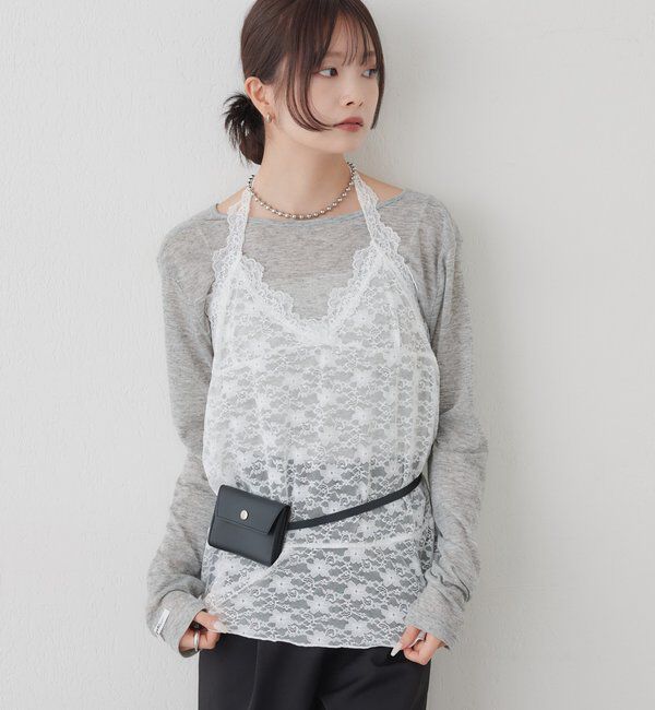  「レースペプラムホルターキャミ」|Tシャツ・カットソー|