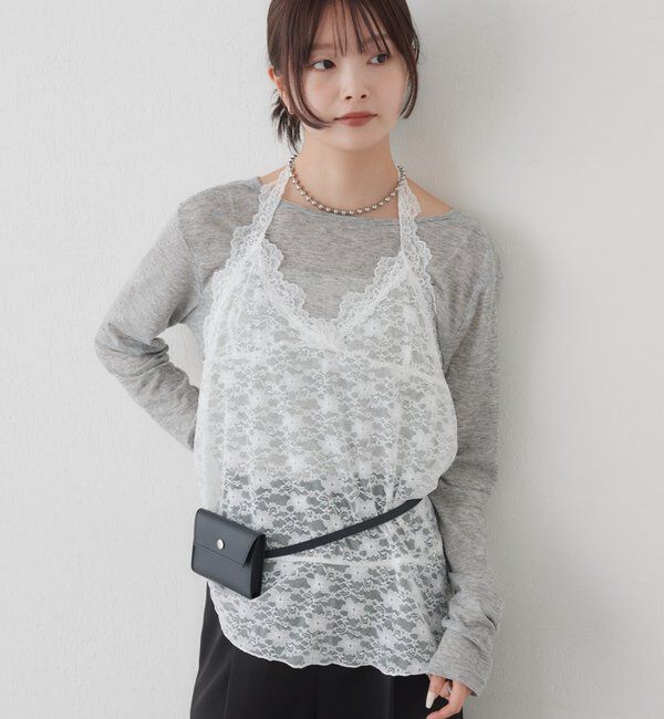  「レースペプラムホルターキャミ」|Tシャツ・カットソー|