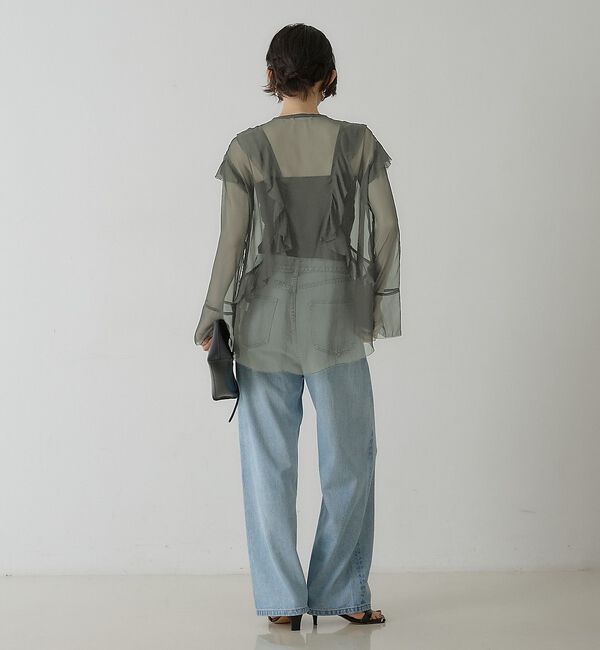 qualite「シルククレープフリルブラウス」|シャツ・ブラウス|