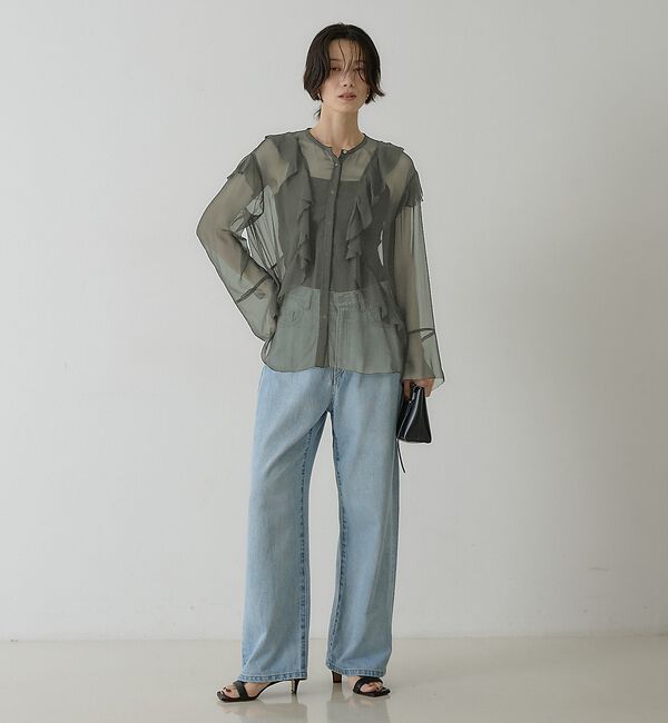 qualite「シルククレープフリルブラウス」|シャツ・ブラウス|