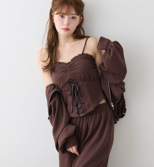  「【SMサイズ展開】レースアップスウェットパンツ/セットアップ可能」|その他|