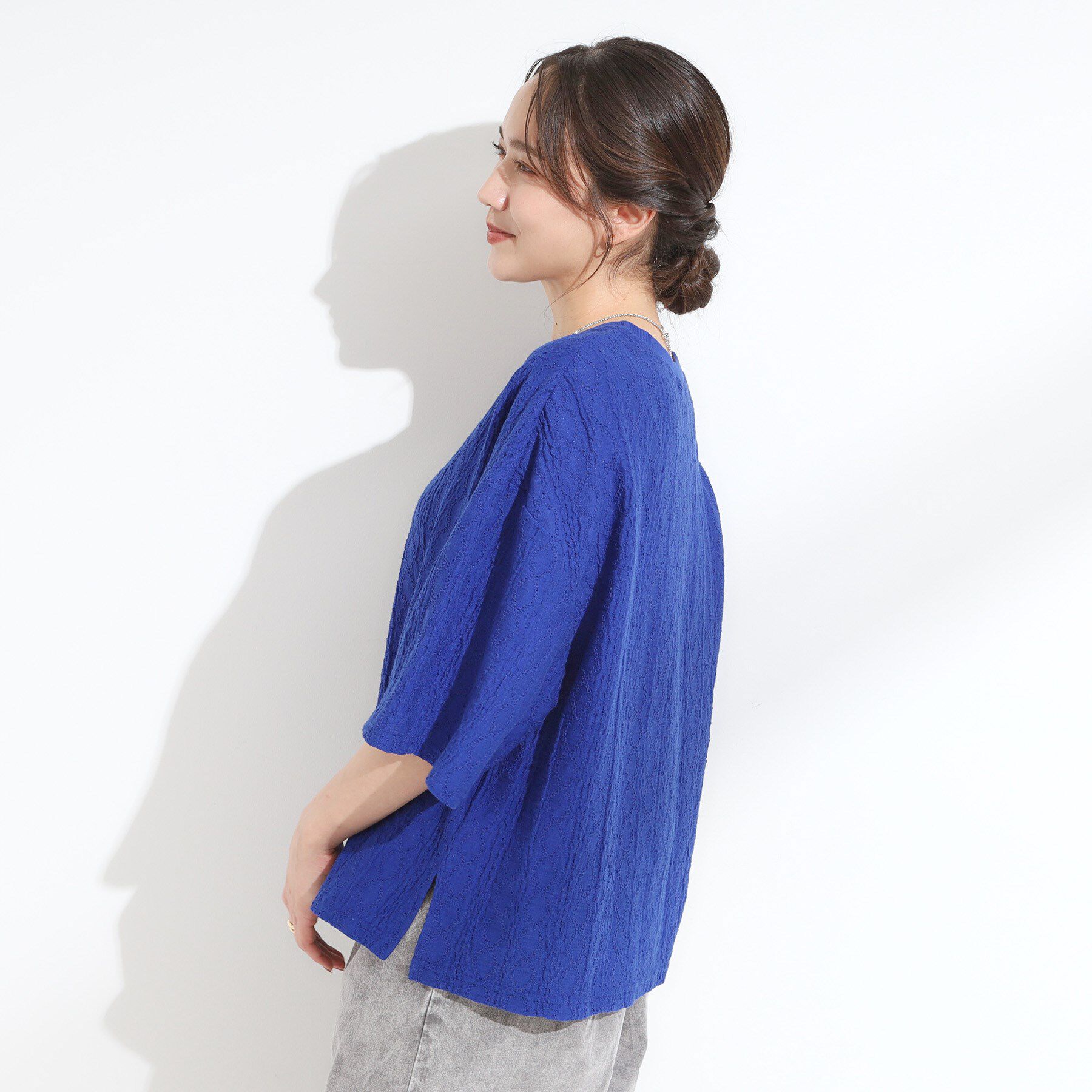 SHOO･LA･RUE「【5分袖】大人の魅力を惹きたてる レースカットソー」|Tシャツ・カットソー|