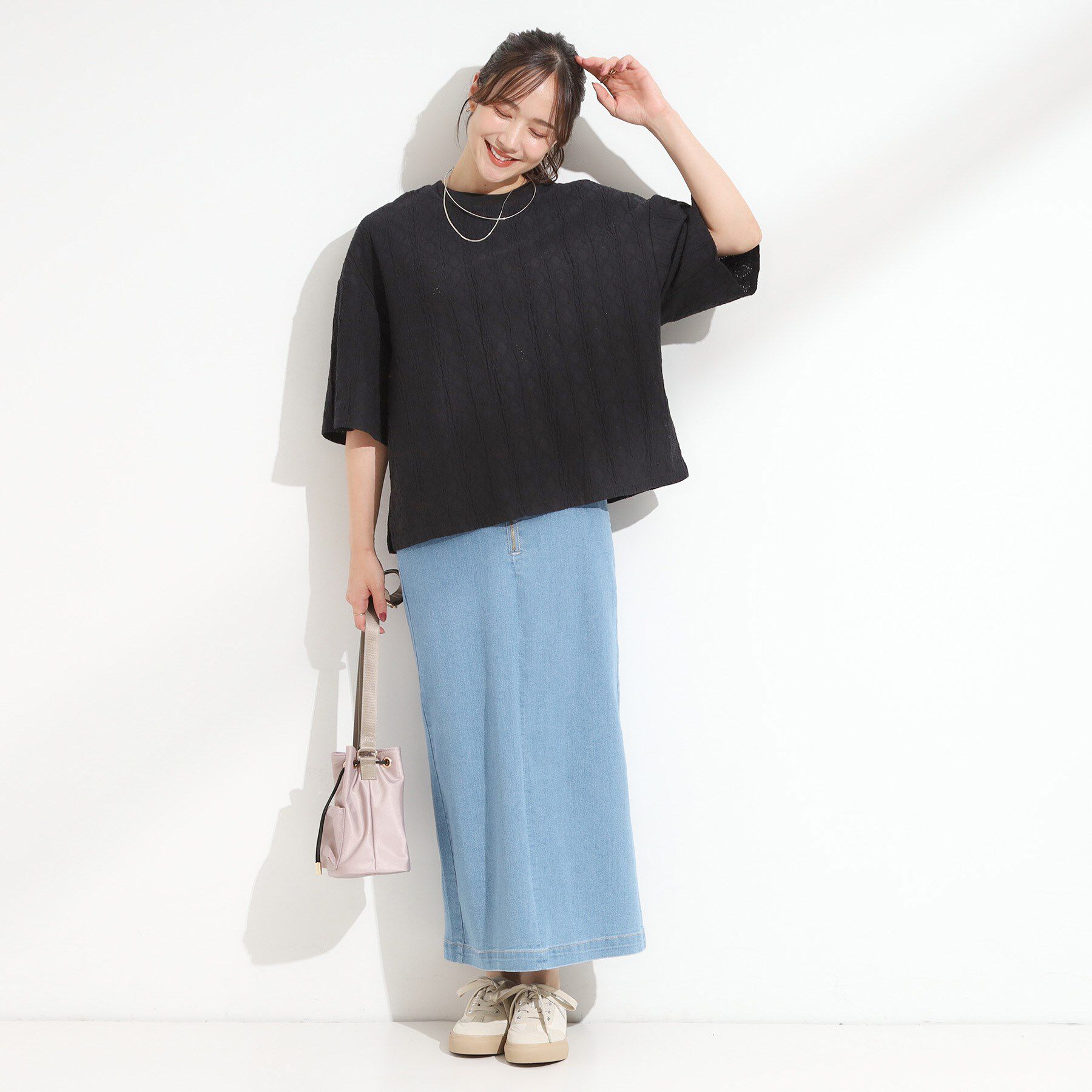 SHOO･LA･RUE「【5分袖】大人の魅力を惹きたてる レースカットソー」|Tシャツ・カットソー|