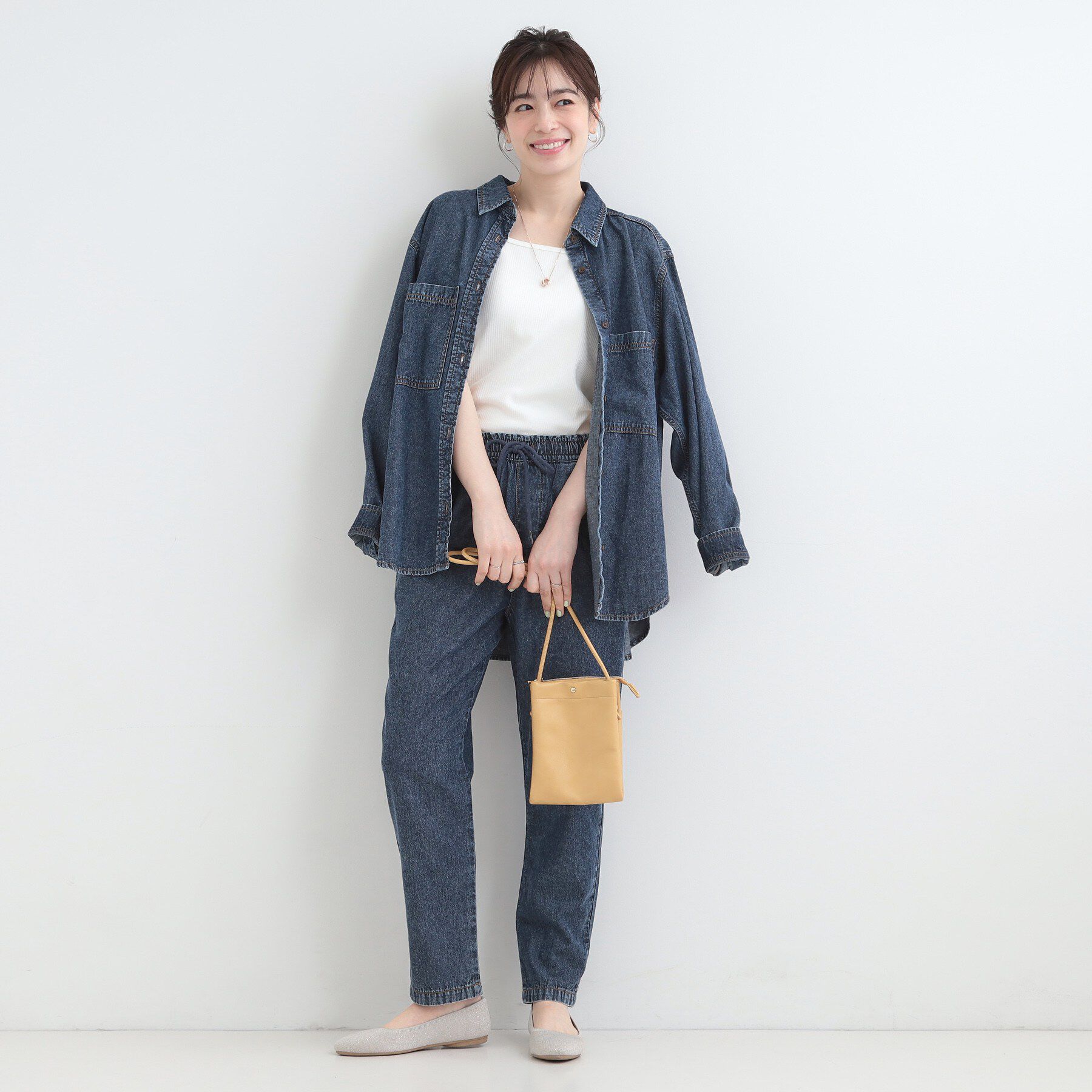 SHOO･LA･RUE「【ネックアソート】裏ひんやりテレコ5分袖トップス」|Tシャツ・カットソー|