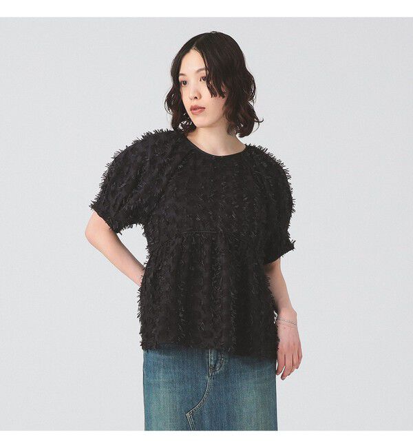 Ray BEAMS 「フリンジ バルーンスリーブ ブラウス」|シャツ・ブラウス|BLACK
