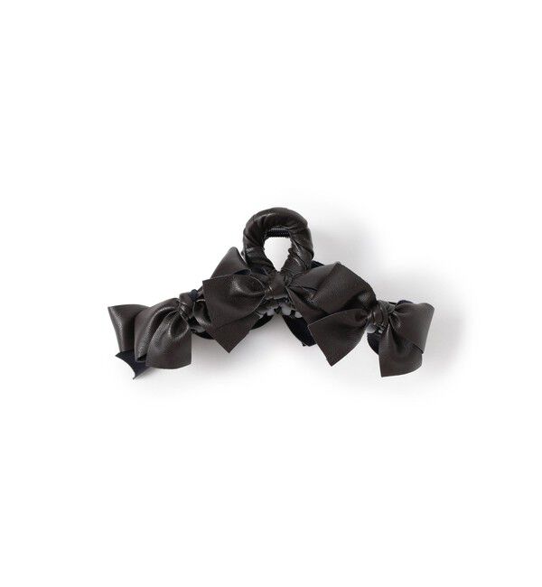 Demi-Luxe BEAMS 「TRESSE / レザー リボン ヘアクリップ」|その他|BROWN