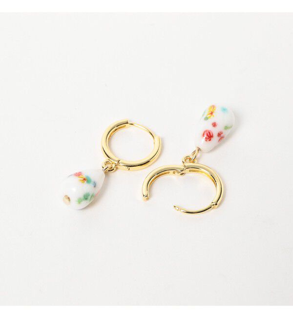 Ray BEAMS 「ガラス ボール フープ ピアス」|ピアス|