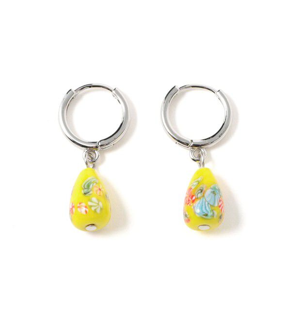 Ray BEAMS 「ガラス ボール フープ ピアス」|ピアス|YELLOW
