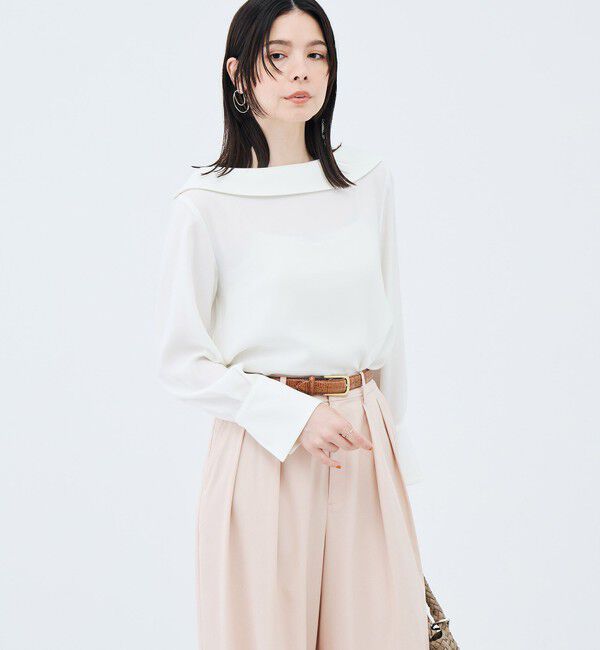 NOLLEY'S sophi「ウォッシャブルロールカラージョーゼットブラウス」|シャツ・ブラウス|