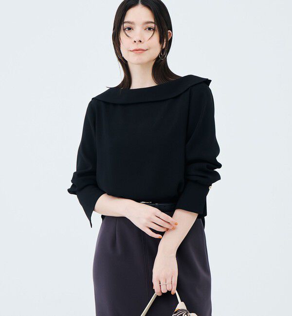 NOLLEY'S sophi「ウォッシャブルロールカラージョーゼットブラウス」|シャツ・ブラウス|