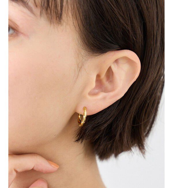 ROPE PICNIC PASSAGE「ステンレスカット入りフープピアス」|ピアス|ゴールド(90)
