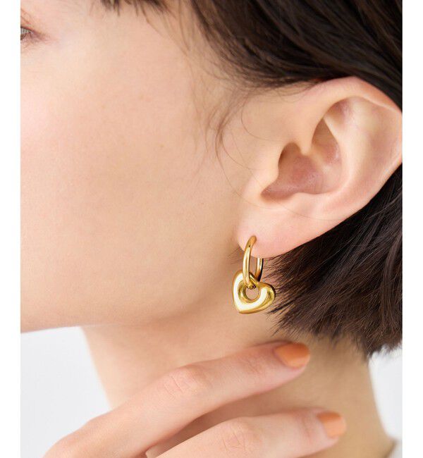 ROPE PICNIC PASSAGE「ステンレスパフィーハートピアス」|ピアス|ゴールド(90)
