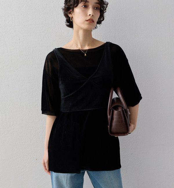  「セットシアーベロアTee」|Tシャツ・カットソー|ブラック