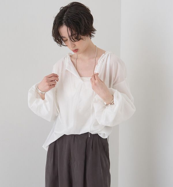 Rouge vif「【一部店舗限定】バルーンスリーブシアーブラウス」|シャツ・ブラウス|