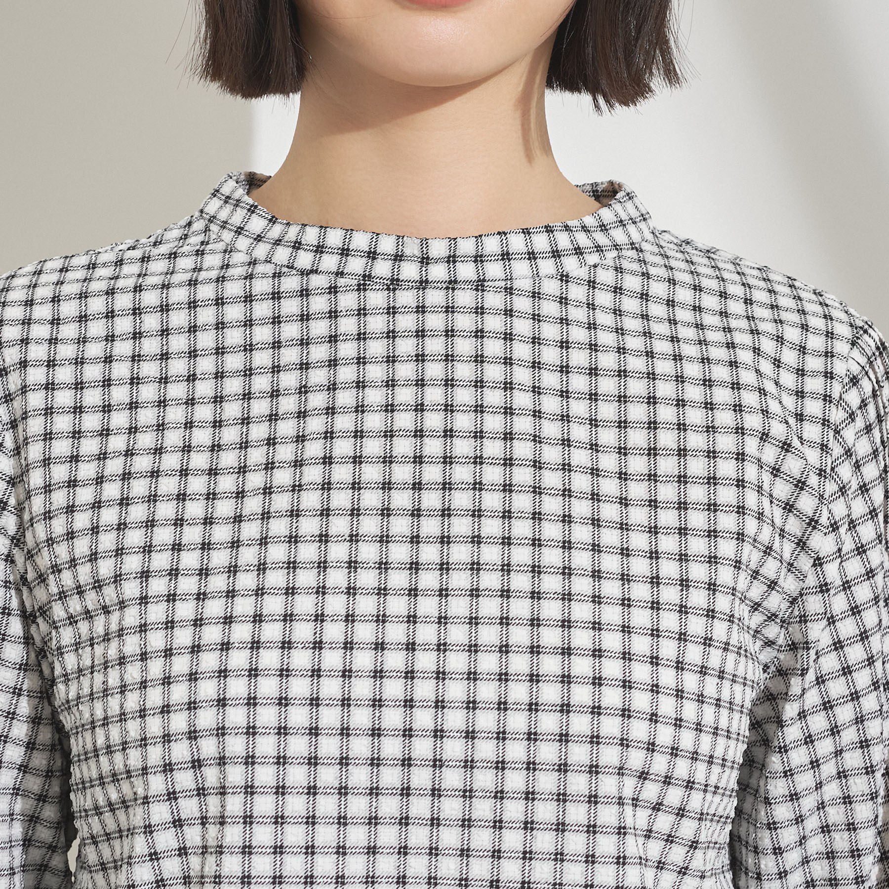 INDIVI「【UVケア／吸汗速乾】凹凸素材ミニスタンドトップス」|Tシャツ・カットソー|