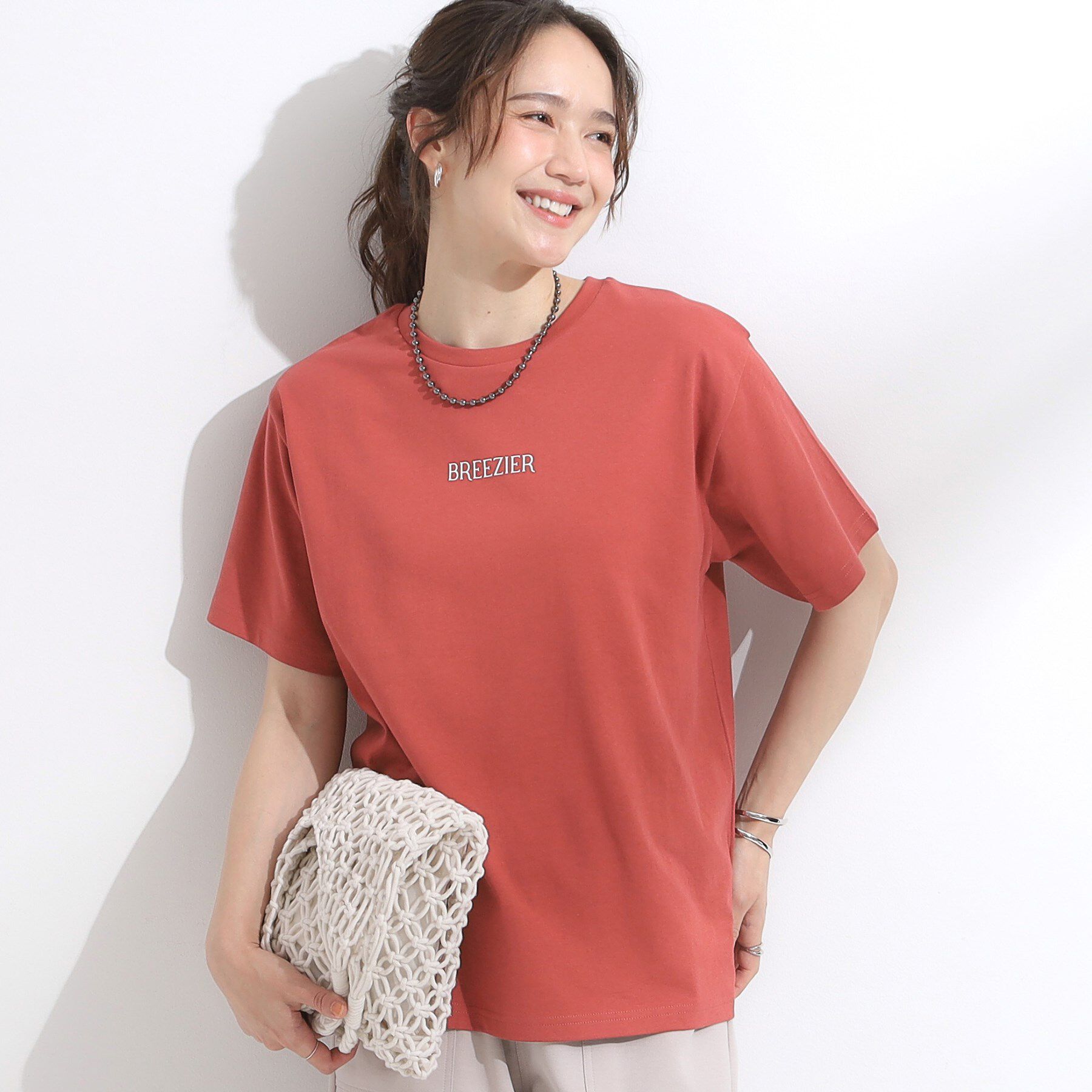 SHOO･LA･RUE「【S-LL/ひんやり/UV】選べる6柄でそれぞれ欲しくなる プリントTシャツ」|Tシャツ・カットソー|レッド(061)