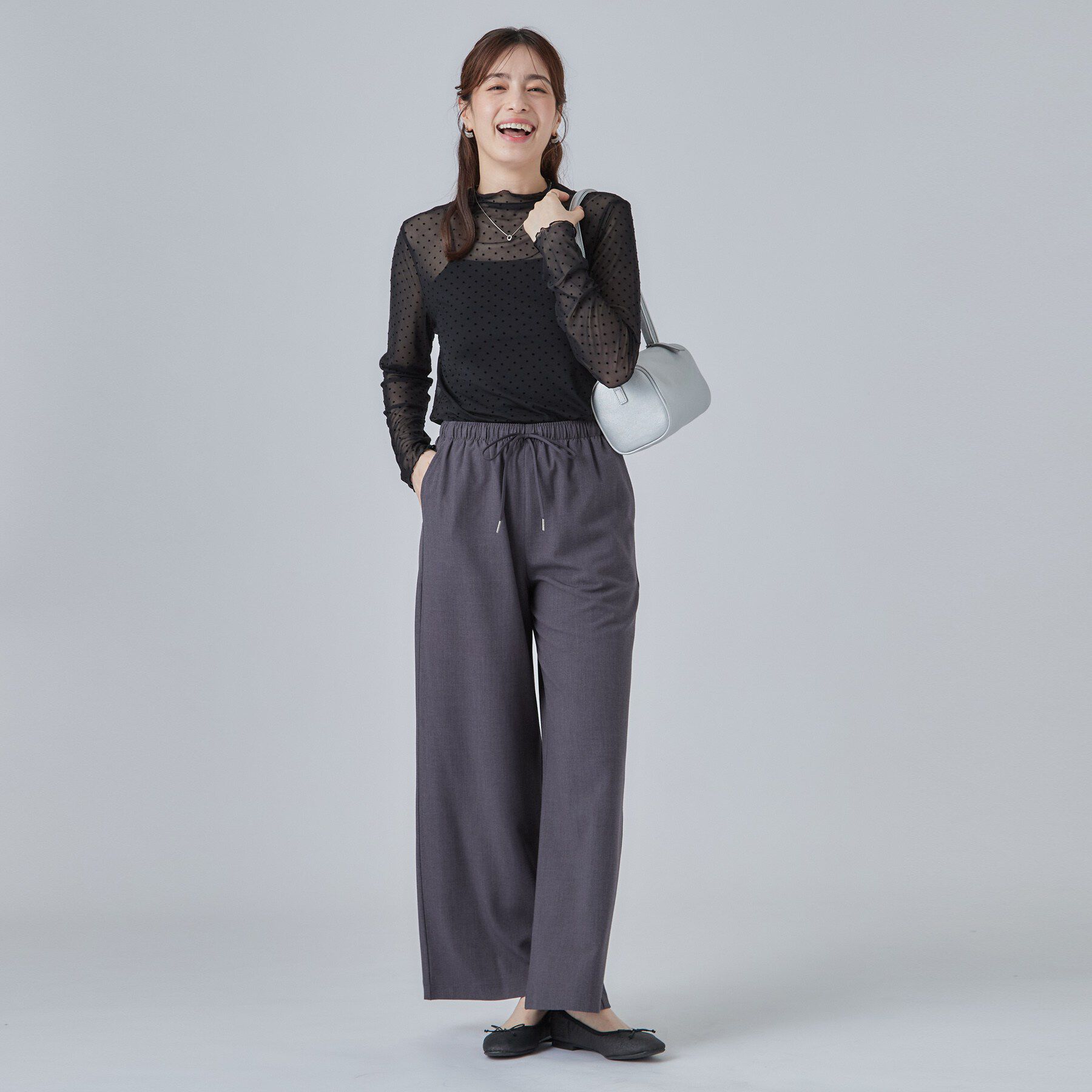 SHOO･LA･RUE「【S-LL/洗濯機可】毎日使いたくなる シアーチュールトップス」|Tシャツ・カットソー|