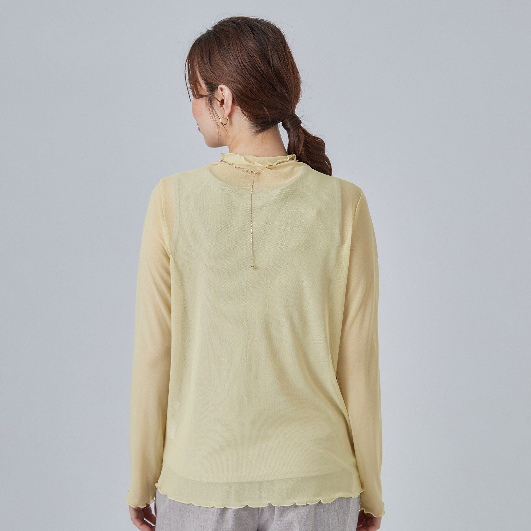 SHOO･LA･RUE「【S-LL/洗濯機可】毎日使いたくなる シアーチュールトップス」|Tシャツ・カットソー|