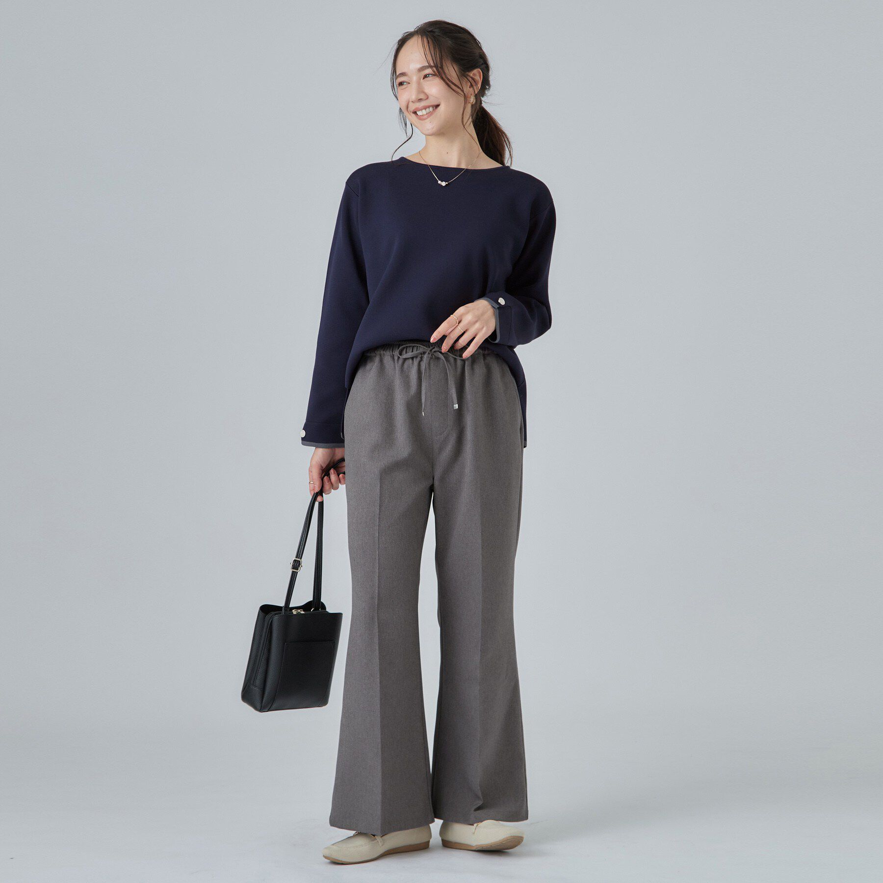 SHOO･LA･RUE「【S-LL】美脚見えが叶う ニーハイフレアパンツ」|その他|