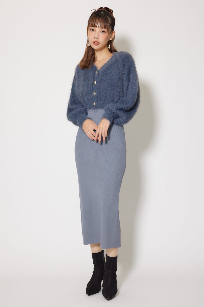 rienda「シャギーカーデセットワンピース」|ワンピース|GRY