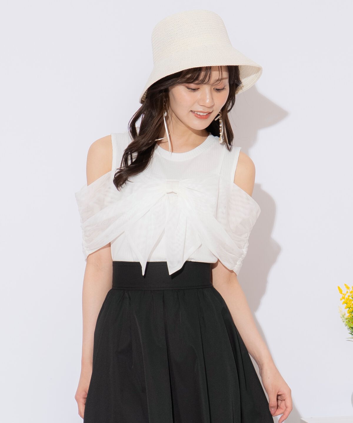 WILLSELECTION「リボンレイヤードカットトップス」|Tシャツ・カットソー|