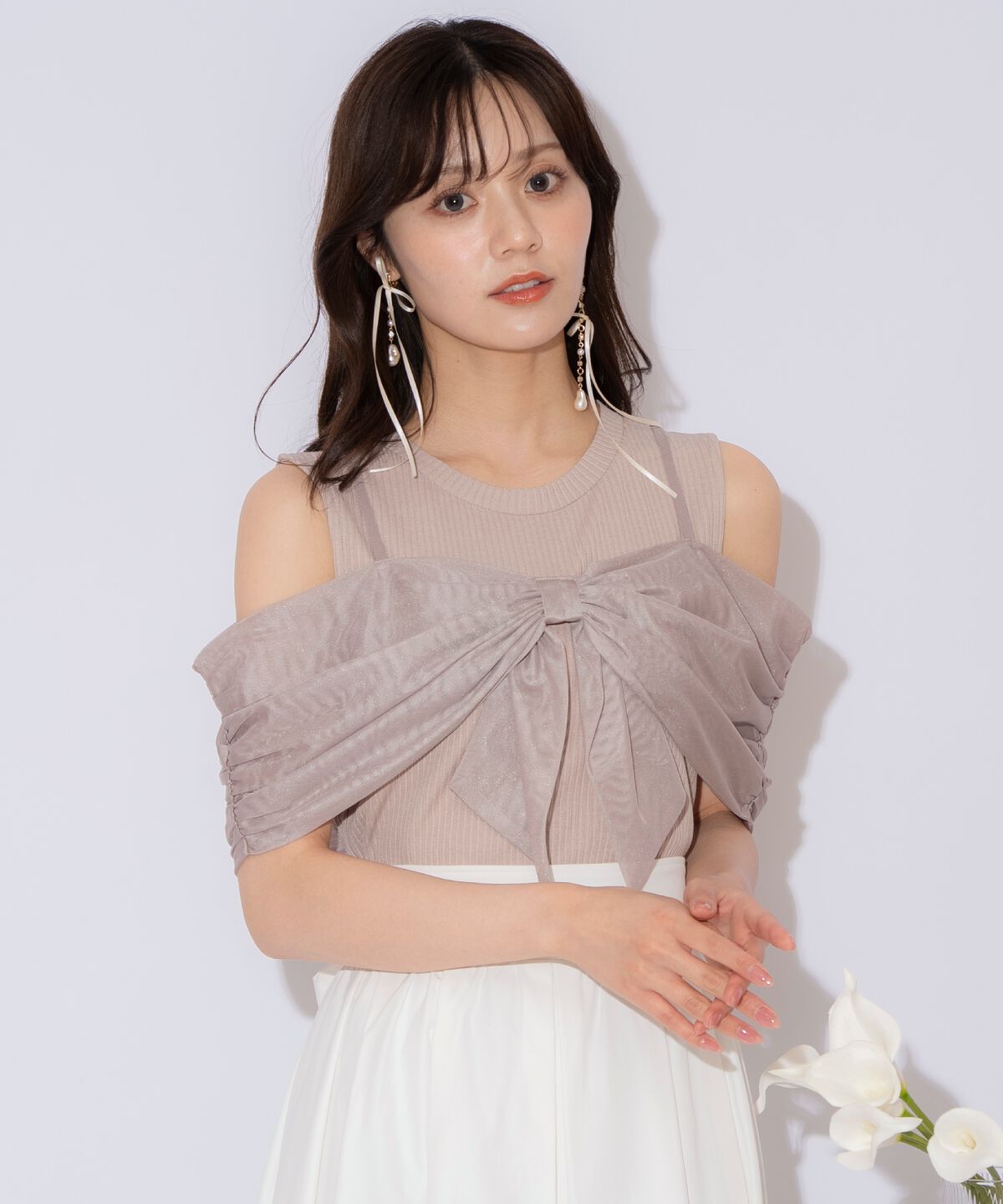 WILLSELECTION「リボンレイヤードカットトップス」|Tシャツ・カットソー|