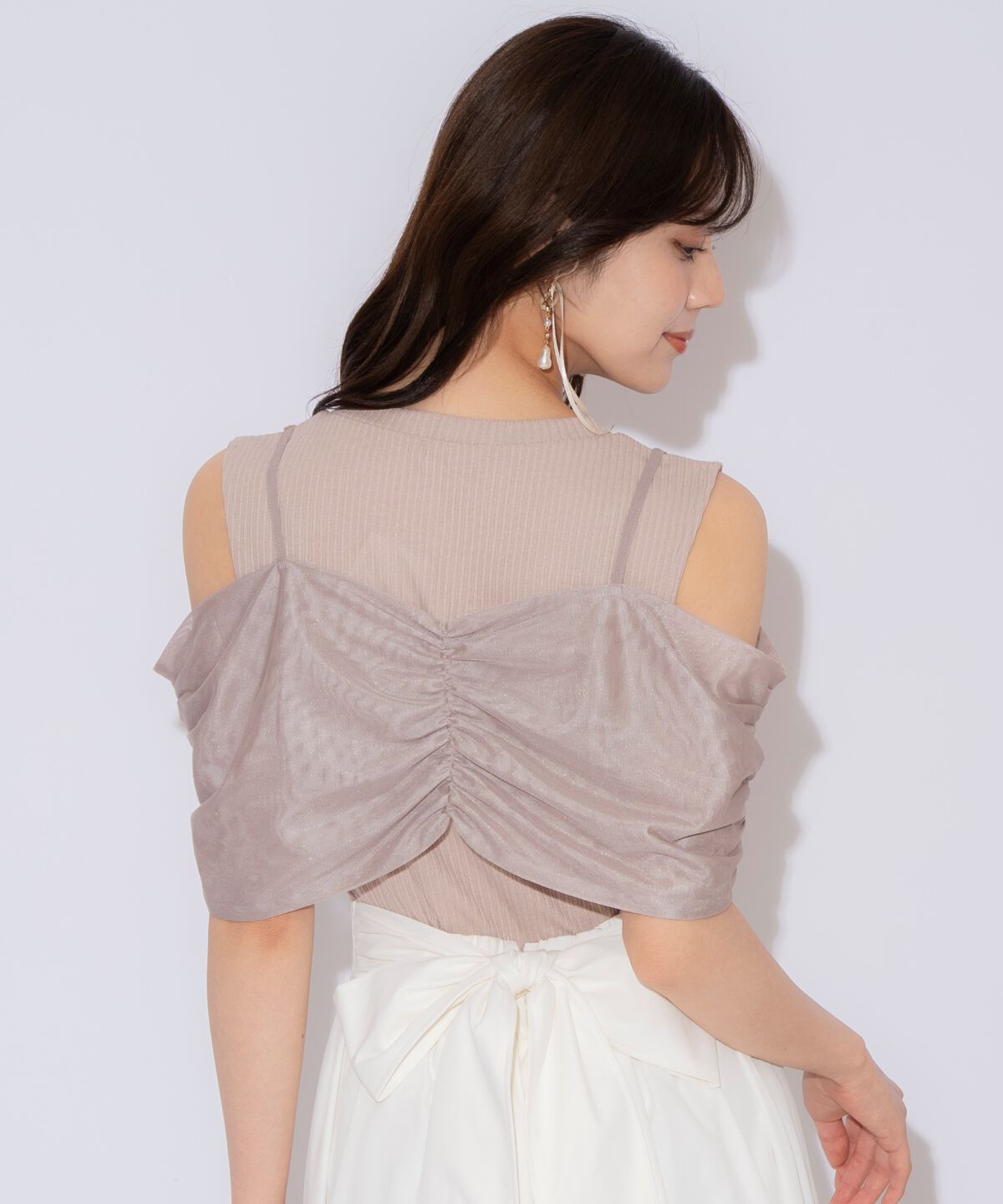 WILLSELECTION「リボンレイヤードカットトップス」|Tシャツ・カットソー|