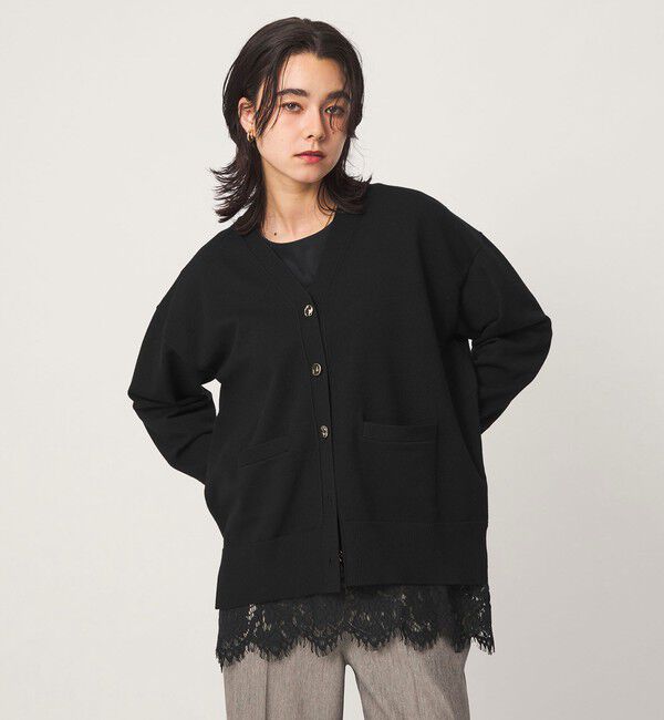 UNITED ARROWS green label relaxing「Vネック ニット カーディガン ウォッシャブル」|カーディガン|BLACK