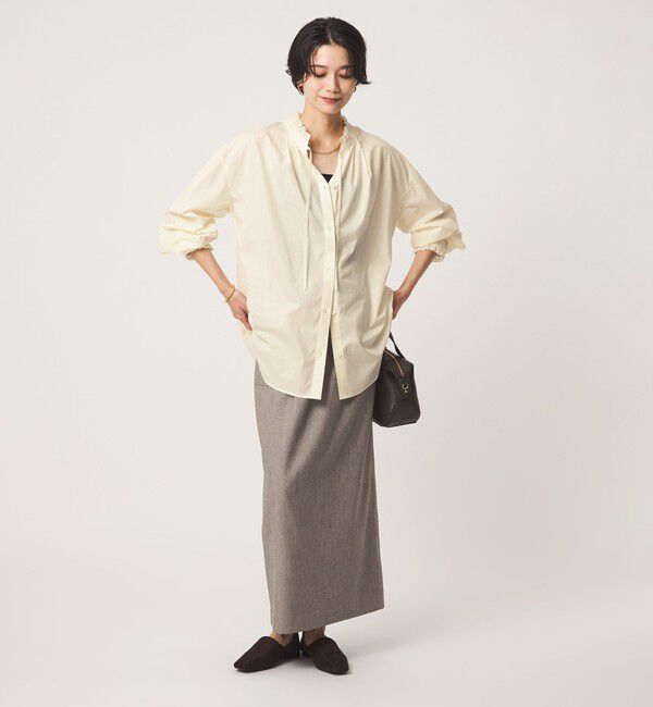 UNITED ARROWS green label relaxing「［size SHORTあり］フリルネック 2WAY ブラウス」|シャツ・ブラウス|