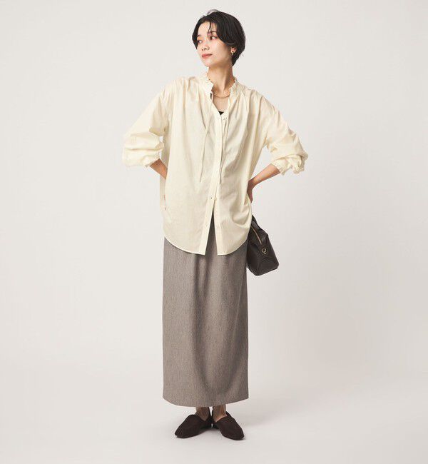 UNITED ARROWS green label relaxing「［size SHORTあり］フリルネック 2WAY ブラウス」|シャツ・ブラウス|