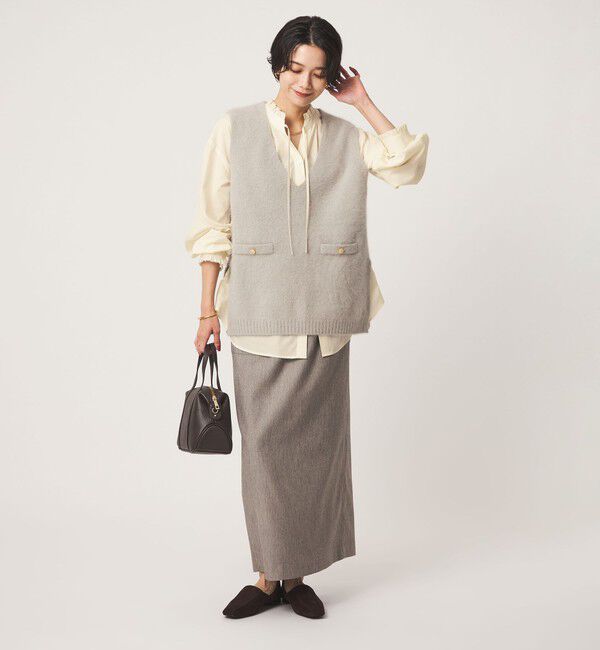 UNITED ARROWS green label relaxing「［size SHORTあり］フリルネック 2WAY ブラウス」|シャツ・ブラウス|