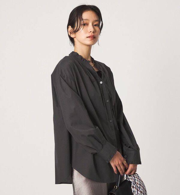 UNITED ARROWS green label relaxing「［size SHORTあり］フリルネック 2WAY ブラウス」|シャツ・ブラウス|