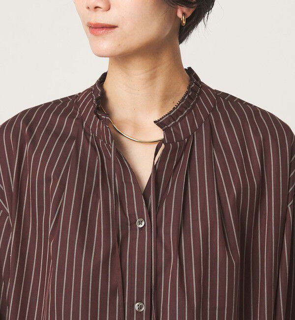 UNITED ARROWS green label relaxing「［size SHORTあり］フリルネック 2WAY ブラウス」|シャツ・ブラウス|