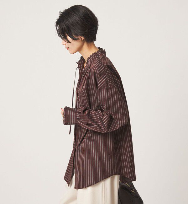 UNITED ARROWS green label relaxing「［size SHORTあり］フリルネック 2WAY ブラウス」|シャツ・ブラウス|