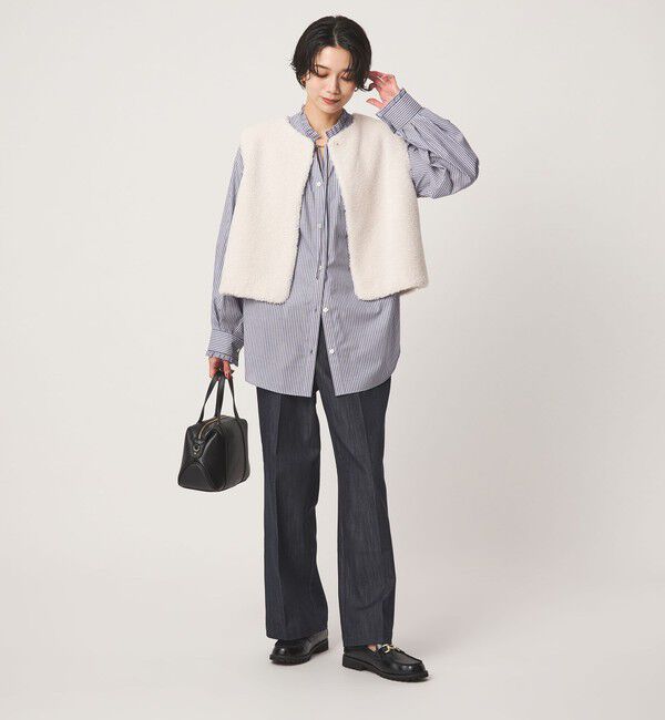 UNITED ARROWS green label relaxing「［size SHORTあり］フリルネック 2WAY ブラウス」|シャツ・ブラウス|