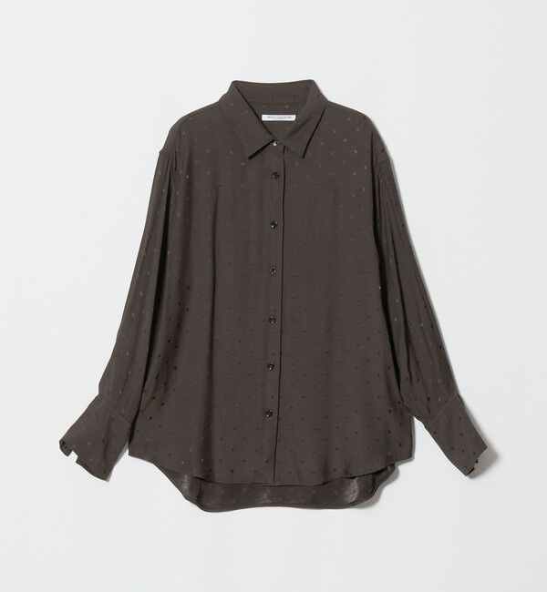 BEAUTY&YOUTH UNITED ARROWS「レーヨン ドットジャガード タック レギュラーカラー シャツ」|シャツ・ブラウス|DK.BROWN