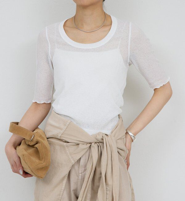 「【La nature linge】シアーワッフルTee」|Tシャツ・カットソー|ホワイト