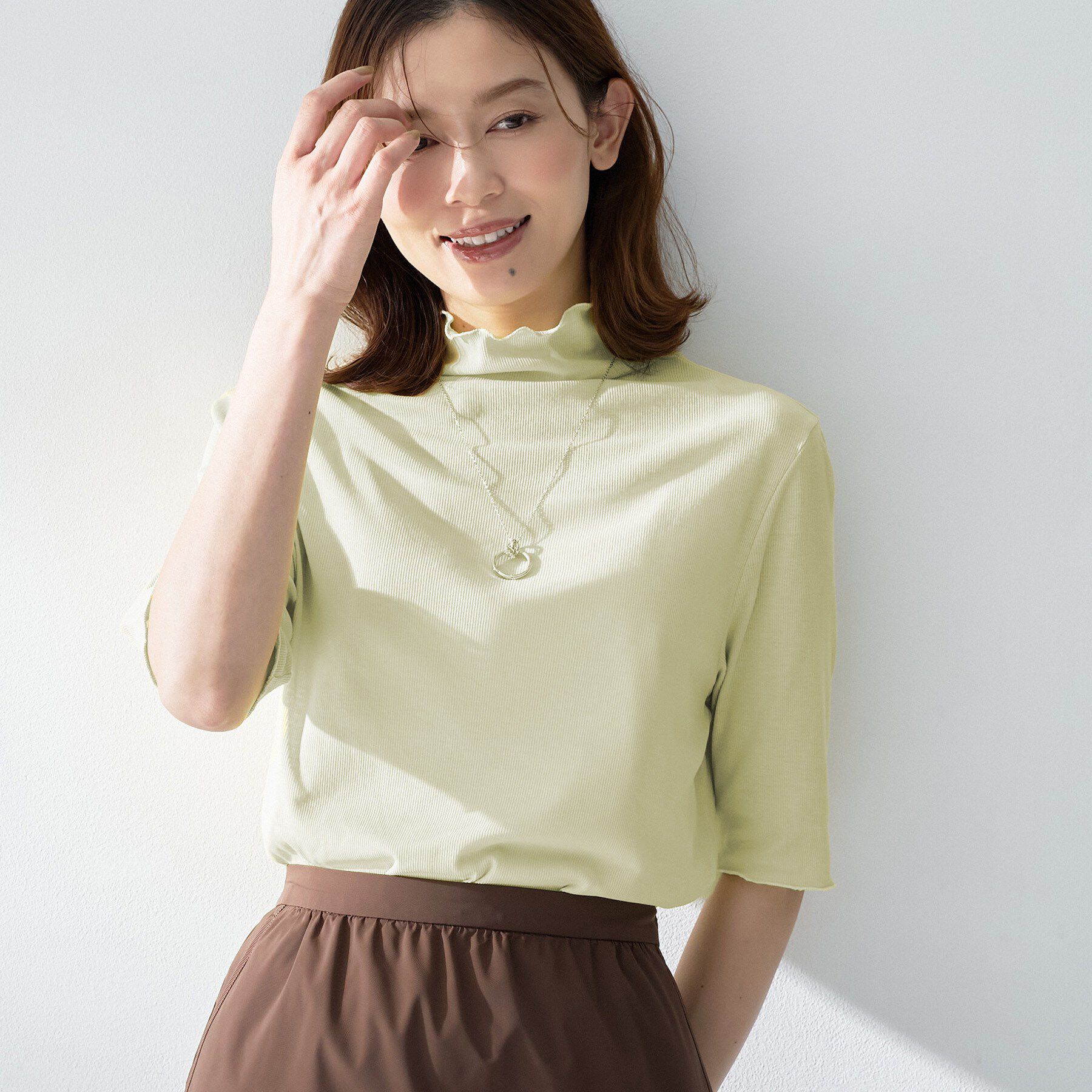 UNTITLED「【重ね着レイヤードに】シアーテレコハイネックトップス」|Tシャツ・カットソー|