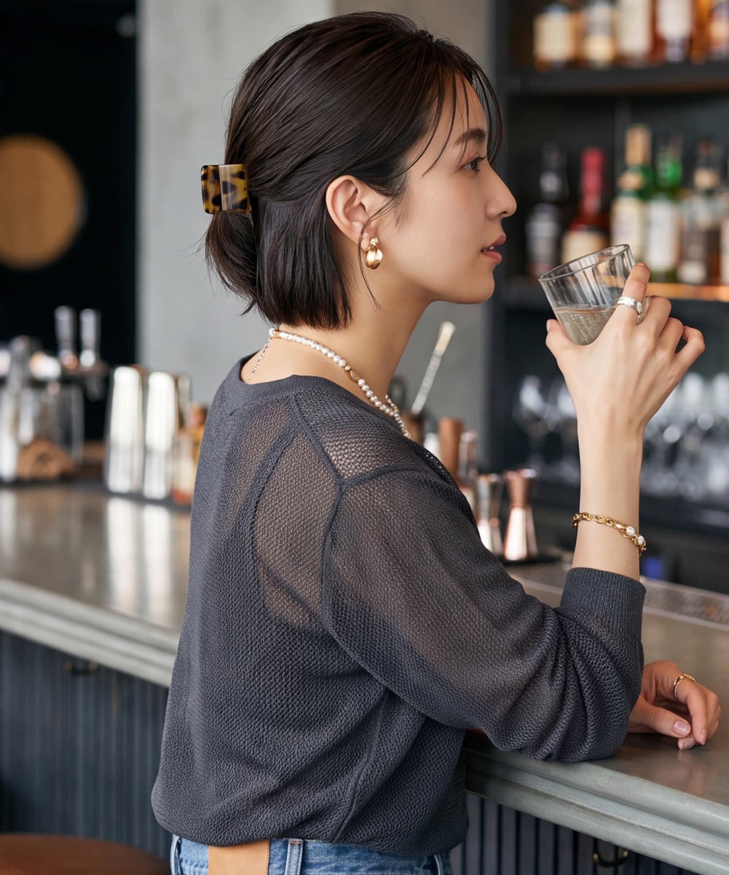 STYLE DELI「【DELI by】ニュアンスマーブル アーチヘアゴム」|ヘアゴム・シュシュ|