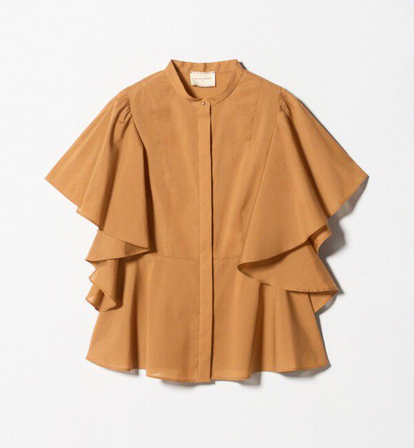 UNITED ARROWS「オーガンジー ペプラム フレア ブラウス ‐ウォッシャブル‐」|シャツ・ブラウス|
